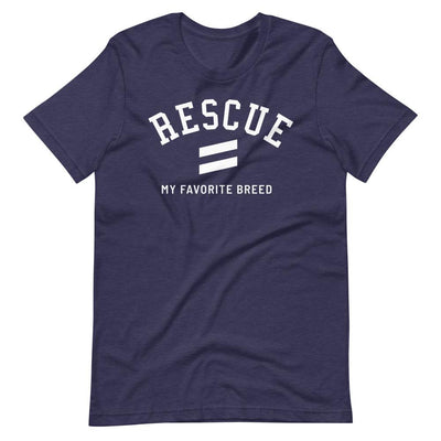 Favorite Breed - Short-Sleeve Unisex T-Shirt Best Life Leashes | The Leash For Rescue Dogs Heather Midnight Navy S 