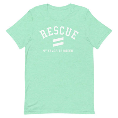 Favorite Breed - Short-Sleeve Unisex T-Shirt Best Life Leashes | The Leash For Rescue Dogs Heather Mint S 