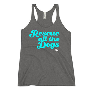 Rescue All The Dogs - Women's Racerback Tank Best Life Leashes | The Symbol For Rescue Dogs S 