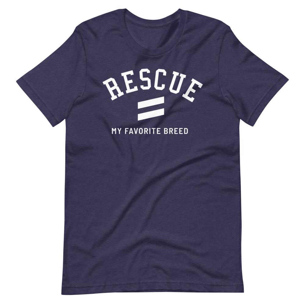 Favorite Breed - Short-Sleeve Unisex T-Shirt Best Life Leashes | The Leash For Rescue Dogs Heather Midnight Navy S 
