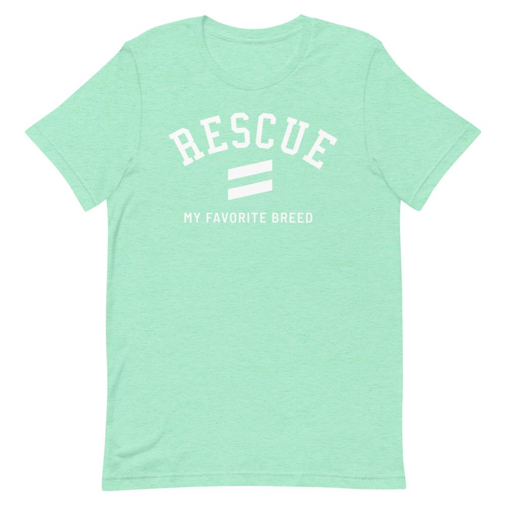 Favorite Breed - Short-Sleeve Unisex T-Shirt Best Life Leashes | The Leash For Rescue Dogs Heather Mint S 