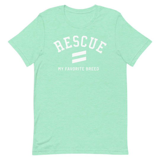 Favorite Breed - Short-Sleeve Unisex T-Shirt Best Life Leashes | The Leash For Rescue Dogs Heather Mint S 