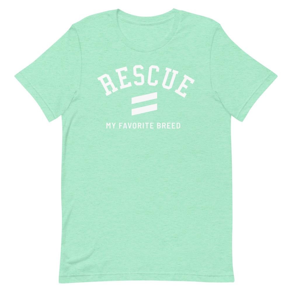 Favorite Breed - Short-Sleeve Unisex T-Shirt Best Life Leashes | The Leash For Rescue Dogs Heather Mint S 