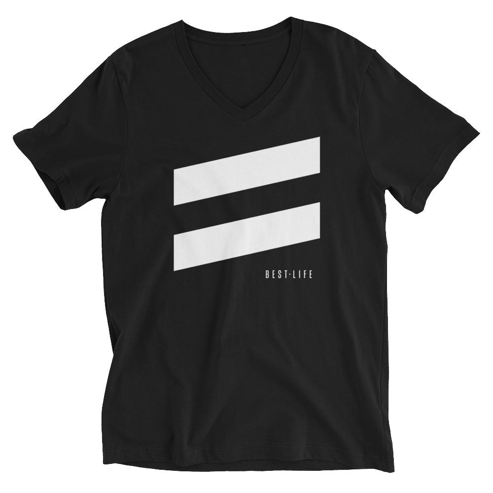 Gigantic Stripes - Women's V-Neck T-Shirt Best Life Leashes | The Leash For Rescue Dogs 