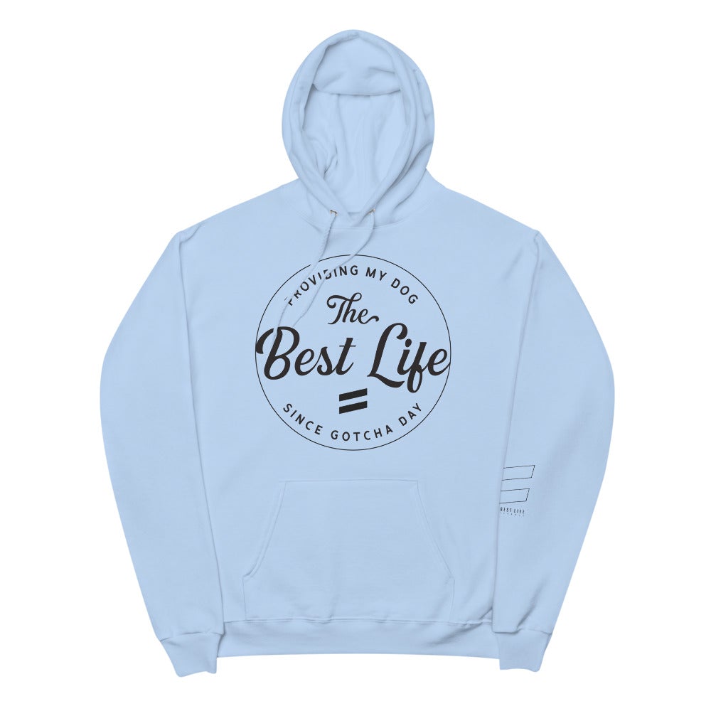 Gotcha Day - Unisex fleece hoodie Best Life Leashes | The Symbol For Rescue Dogs Light Blue S 