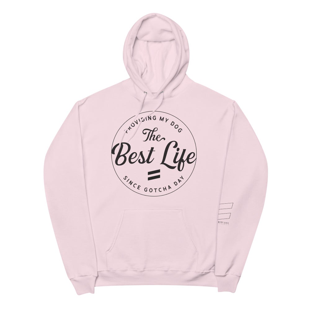Gotcha Day - Unisex fleece hoodie Best Life Leashes | The Symbol For Rescue Dogs Pale Pink S 