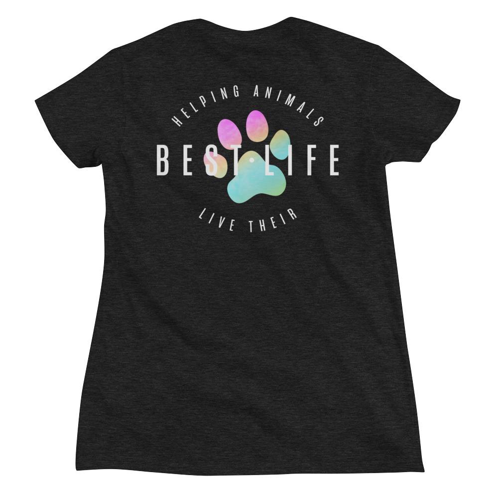 Prism Paw - Women's Deep V-neck Tee Best Life Leashes | Functional Dog Leashes With A Mission 