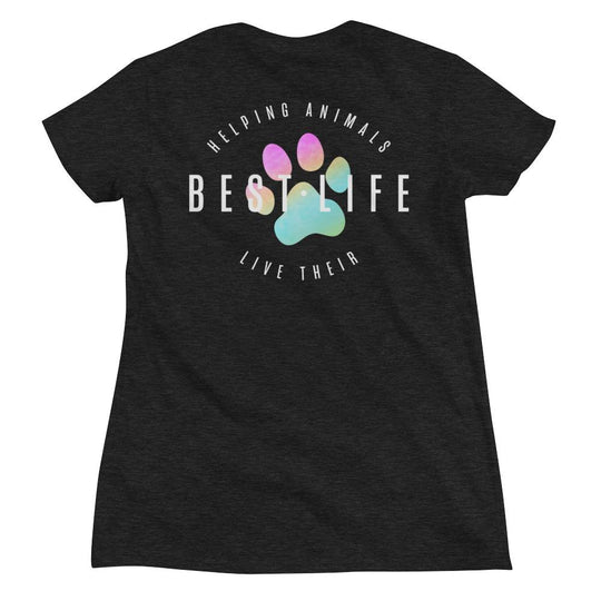 Prism Paw - Women's Deep V-neck Tee Best Life Leashes | Functional Dog Leashes With A Mission 