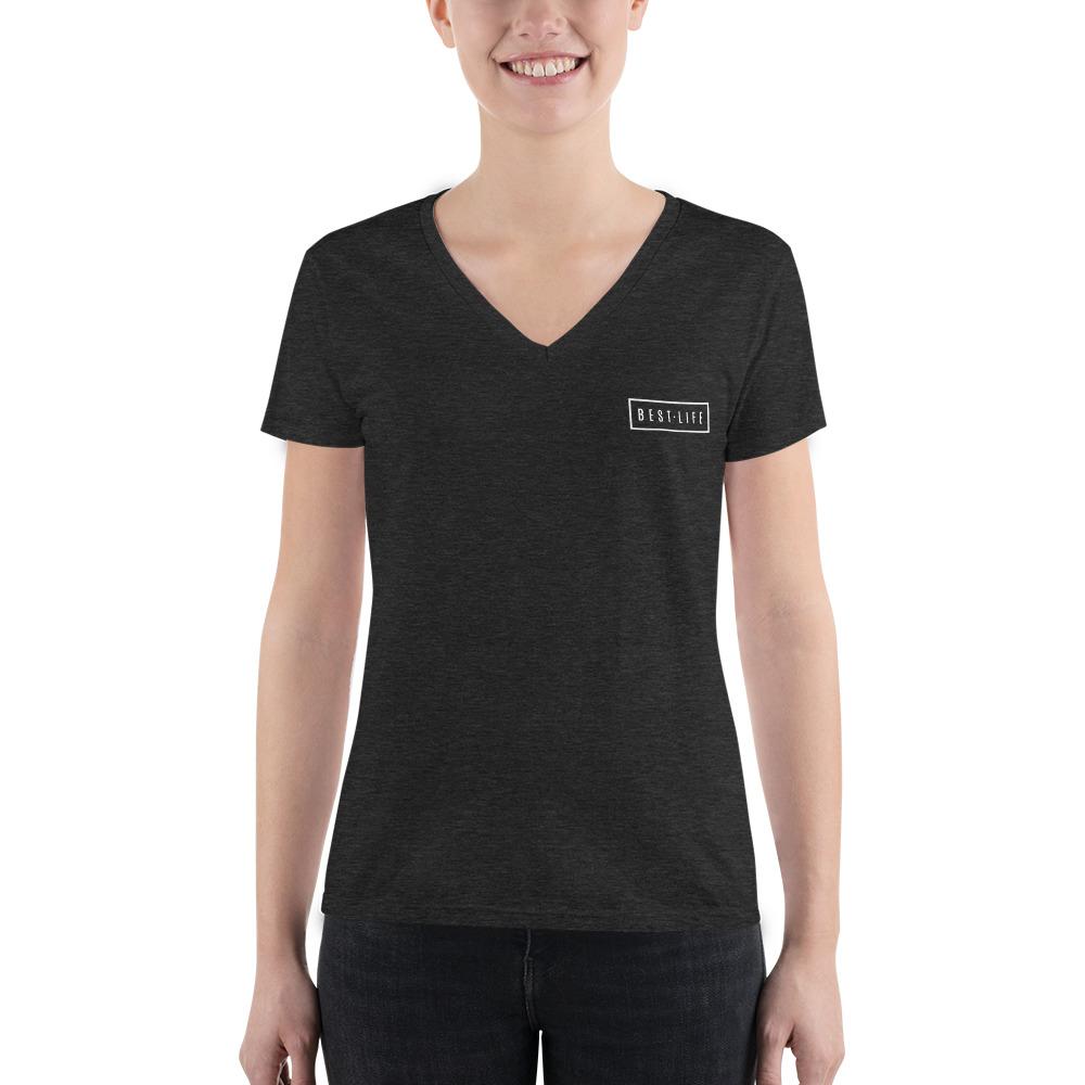 Prism Paw - Women's Deep V-neck Tee Best Life Leashes | Functional Dog Leashes With A Mission 