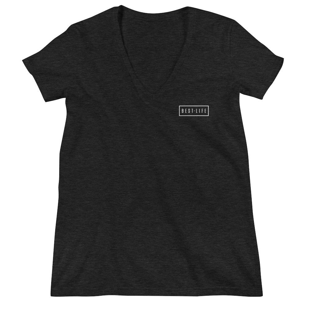 Prism Paw - Women's Deep V-neck Tee Best Life Leashes | Functional Dog Leashes With A Mission S 