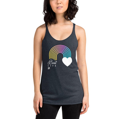 Rainbow Arch - Women's Racerback Tank Best Life Leashes | The Symbol For Rescue Dogs 