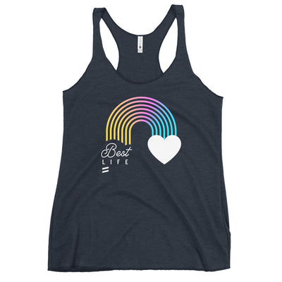 Rainbow Arch - Women's Racerback Tank Best Life Leashes | The Symbol For Rescue Dogs XS 