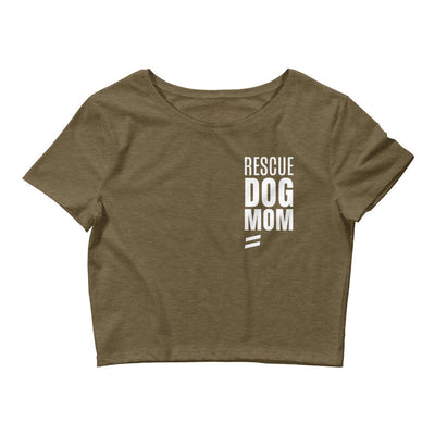 Rescue Dog Mom - Women’s Crop Tee Best Life Leashes | The Symbol For Rescue Dogs Heather Olive XS/SM 