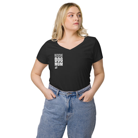 Rescue Dog Mom - Women’s fitted v-neck t-shirt Best Life Leashes | The Symbol For Rescue Dogs 