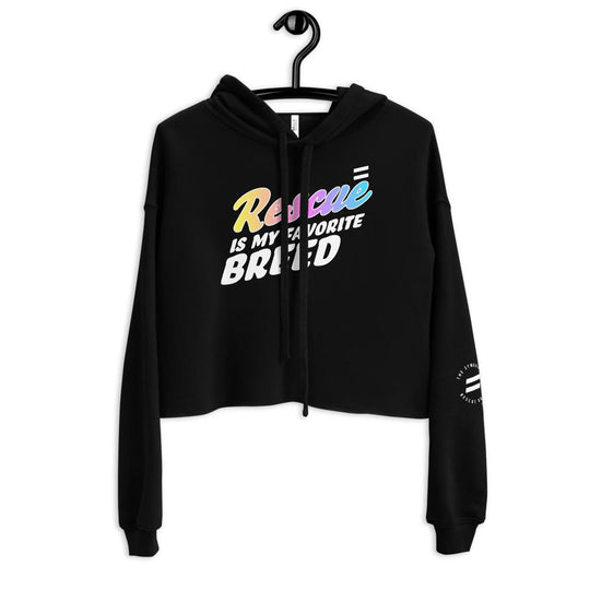 Rescue Prism - Crop Top Hoodie Best Life Leashes | The Symbol For Rescue Dogs Black S 