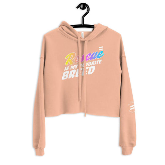Rescue Prism - Crop Top Hoodie Best Life Leashes | The Symbol For Rescue Dogs Peach S 