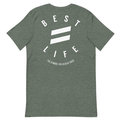 The Best Rescue Stripes - Heather Green Men's T-Shirt shirts Best Life Leashes | The Leash For Rescue Dogs 