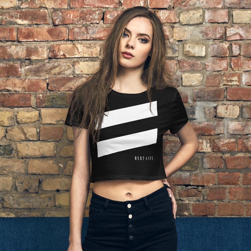 The Statement Stripes - Women’s Crop Tee Best Life Leashes | The Leash For Rescue Dogs 