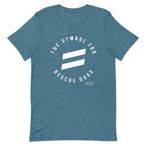 The Symbol Stripes - Short-Sleeve Unisex T-Shirt Best Life Leashes | The Leash For Rescue Dogs Heather Deep Teal S 