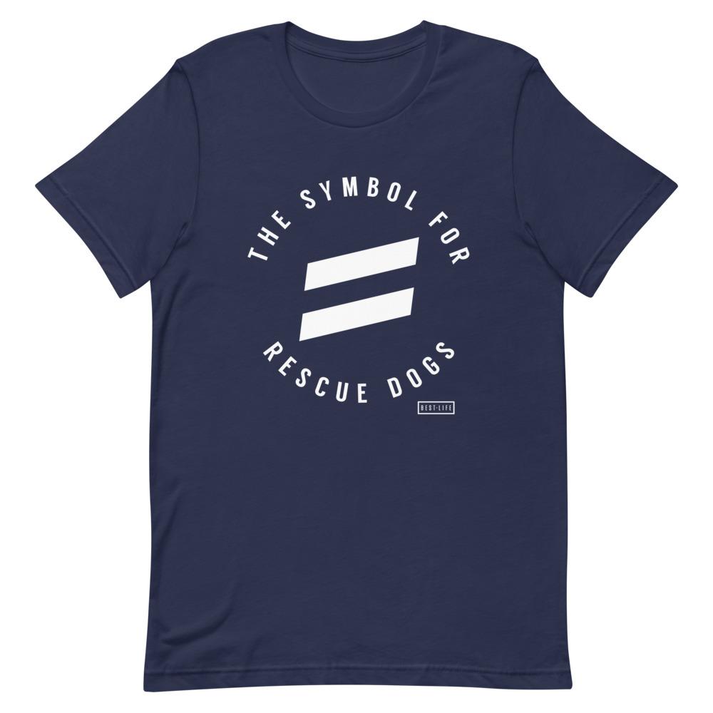 The Symbol Stripes - Short-Sleeve Unisex T-Shirt Best Life Leashes | The Leash For Rescue Dogs Navy S 